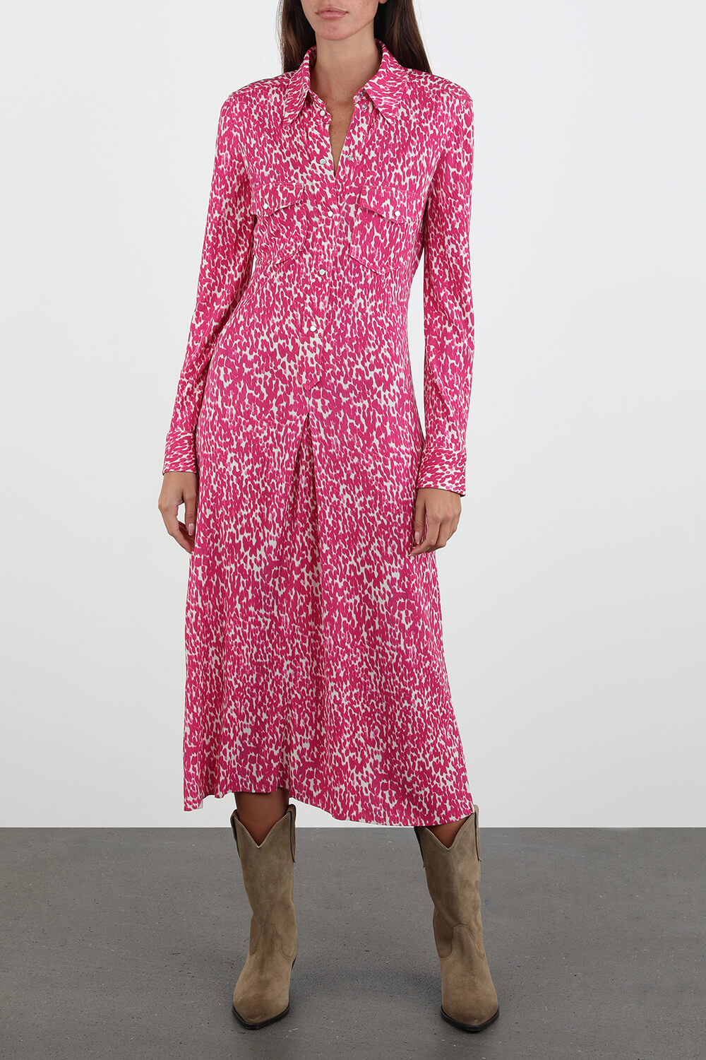Celina Midi Dress in Pink